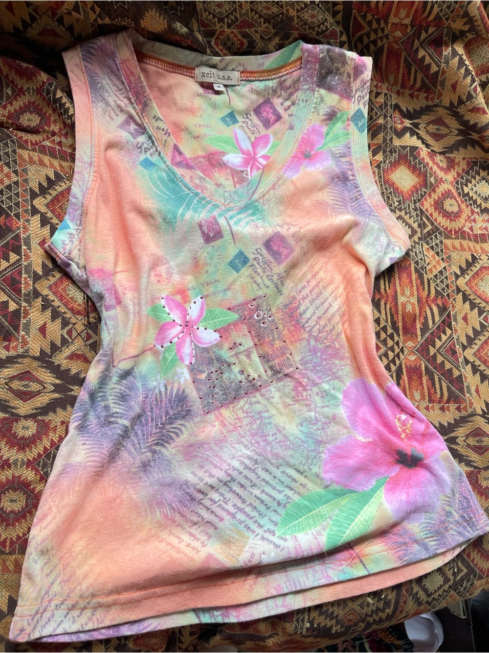 Vintage Hawaiian Print Tank